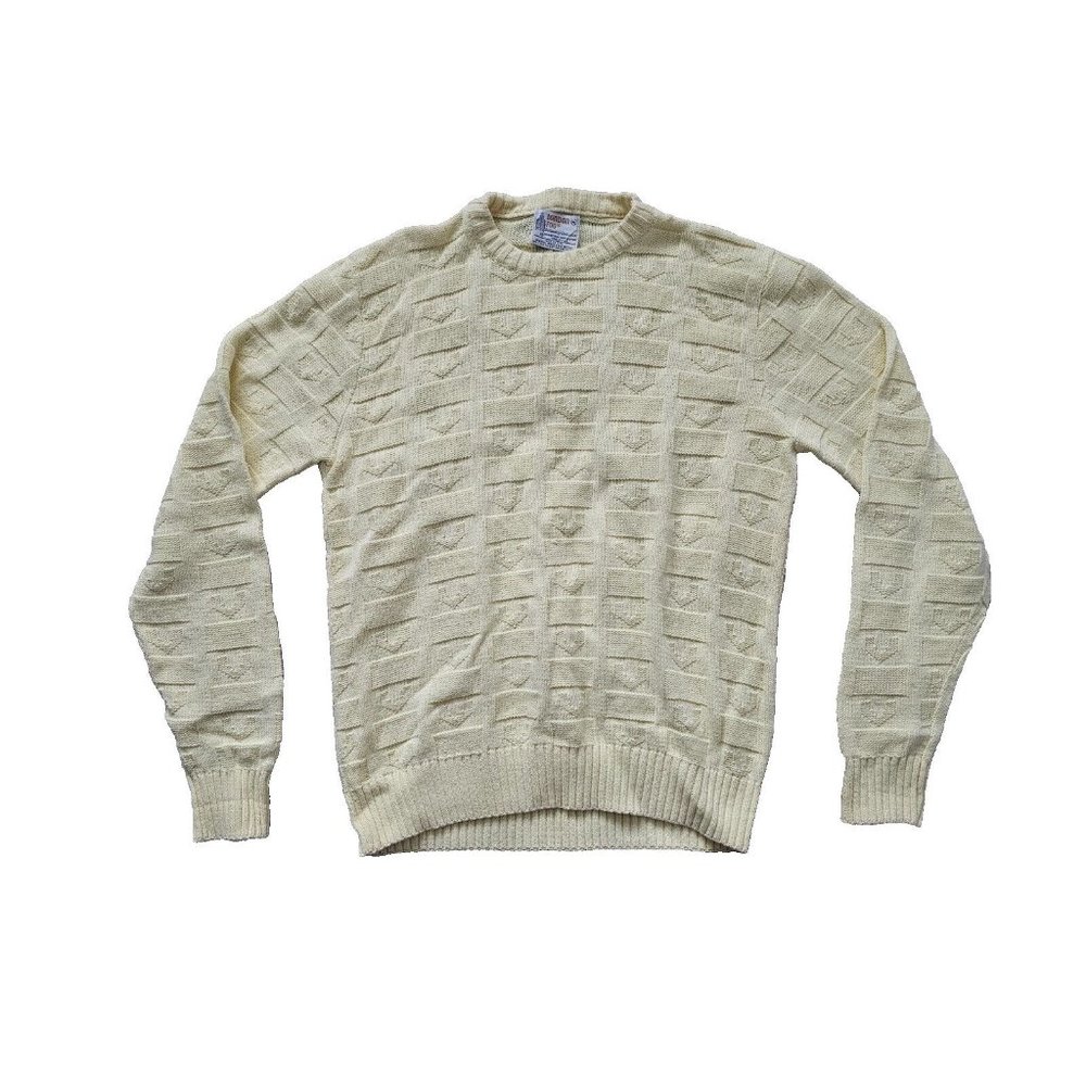 London Fog Sweater Womens Medium Yellow Classic Pullover Crew Neck Long Sleeve